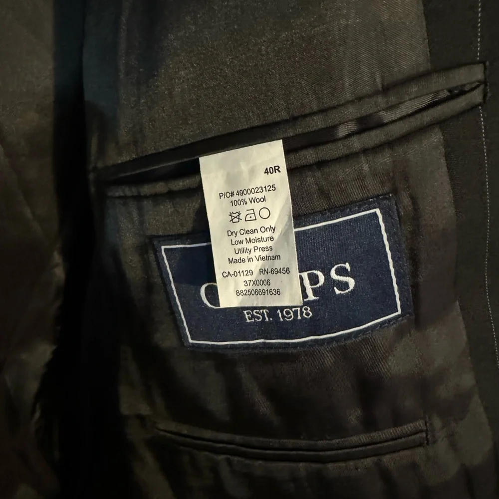 Chaps | 3 button striped sport suit jacket  | 40R - Picture 3 of 3